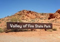 Entrance Sign of Valley of Fire State Park near Las Vegas Royalty Free Stock Photo