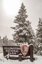 Entrance Sign for Yellowstone National Park Royalty Free Stock Photo