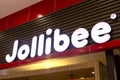The entrance and signs at the Filipino flavored Jollibee chain fast food restaurant