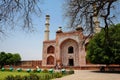 The entrance of the Sikandra monument or Akbar tomb in Agra, where Akbar the Great is buried. A World heritage site. A red