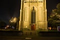 Entrance of the Sint-Maartenskerk church at night Royalty Free Stock Photo