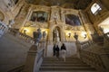 Entrance staircase with frescoed walls and ceilings in the Royal Palace of Torino (Turin), Italy