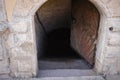 Entrance of the stairs to the mysterious dungeons of the castle Royalty Free Stock Photo
