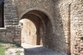 Entrance stone arched gate on Bilhorod-Dnistrovskyi fortress or Akkerman fortress (also known as Kokot). Royalty Free Stock Photo