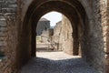 Entrance stone arched gate on Bilhorod-Dnistrovskyi fortress or Akkerman fortress (also known as Kokot). Royalty Free Stock Photo