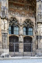 Tympanon and main portal of Ulm Minster, Ulm Cathedral. Ulmer Muenster, Baden-Wuerttemberg, Germany Royalty Free Stock Photo