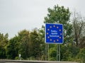 Entrance street highway sign to Germany, Member of European Union