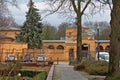 Entrance from street to Weissensee Jewish Cemetery in Berlin Germany Royalty Free Stock Photo