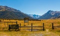 The entrance to Ahuriri Conservation Park in Mackenzie basin, Canterbury