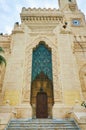 Ornate entrance to Al Qaed Ibrahim Mosque in Alexandria, Egypt Royalty Free Stock Photo