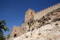 Entrance to the Alcazaba Castle, looking at the fortified walls & gateway, Almeria Spain Royalty Free Stock Photo