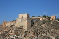 Entrance to the Alcazaba Castle, looking at the fortified walls & gateway, Almeria Spain Royalty Free Stock Photo