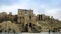 Entrance to Aleppo citadel, damaged by ISIS now Syria Royalty Free Stock Photo