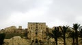 Entrance to Aleppo citadel, damaged by ISIS now, Syria Royalty Free Stock Photo