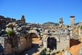 Entrance to Amphitheater Harpy tomb monument sarcophagus at Xanthos ruins. Turkey. UNESCO world heritage Royalty Free Stock Photo