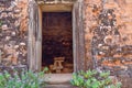 Entrance to ancient angkor wat temple ruins tomb in cambodia, old grave