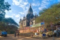 At the entrance to the ancient Buddhist temple, Myanmar Royalty Free Stock Photo