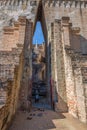 At the entrance to the ancient Buddhist temple of Wat Si Chum. Sukhothai Royalty Free Stock Photo