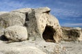 Entrance to ancient house in cave town Uplistsikhe, Georgia Royalty Free Stock Photo