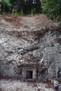 Entrance to an ancient Jewish funerary cave at Beit Shearim in Israel. Royalty Free Stock Photo