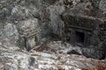 Entrance to an ancient Jewish funerary cave at Beit Shearim in Israel. Royalty Free Stock Photo