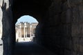 Entrance to the ancient Roman theater at Beit Shean. Royalty Free Stock Photo