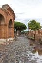 Entrance to the ancient theatre in Ostia Antica, Italy Royalty Free Stock Photo