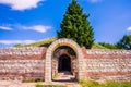 Entrance to the Ancient Thracian tomb Heroon in Pomorie, Bulgaria