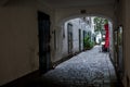 Entrance To The Backyard Of An Old Building With A Picturesque Restaurant In The Inner City Of Vienna In Austria Royalty Free Stock Photo