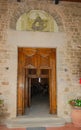 The entrance to Badia a Coltibuono monastery. Chianti Royalty Free Stock Photo