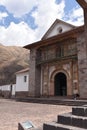 Entrance to the Barroque-style church of Andahuaylillas. Cusco, Peru