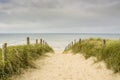 Entrance to the beach on the Dutch west coast near Katwijk, the Netherlands Royalty Free Stock Photo