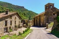 Entrance to the beautiful medieval village made all with stone in the mountains of Cataluna, Beget, Girona. Royalty Free Stock Photo