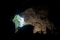 Entrance to a beautiful Resava cave (Resavska pecina) in Serbia, massive columns of stalagmites and stalactites