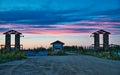 Entrance to Blacksand lodge north of Fort McMurray Royalty Free Stock Photo