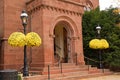 Entrance to brick mansion Royalty Free Stock Photo