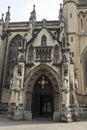 Entrance to Bristol Cathedral founded in 1140, originally named St Augustine`s Abbey Royalty Free Stock Photo