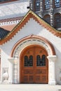 Entrance to the building in ancient Russian style