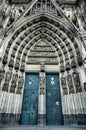 entrance to the cathedral taken in cologne germany, north europe Royalty Free Stock Photo