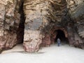 Entrance to a cave in As Catedrais beach, Galicia, Spain.