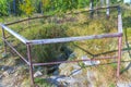 An entrance to the Cave in Trzy Kopce in the Silesian Beskids (Poland)