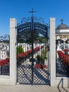 Entrance to the Cemetery of Soviet Heroes in Calarasi, Romania Royalty Free Stock Photo