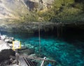 Entrance to cenote dos ojos Royalty Free Stock Photo