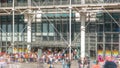 Entrance to the Centre of Georges Pompidou timelapse in Paris, France.