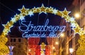 Entrance to the Christmas Market in Strasbourg - France Royalty Free Stock Photo