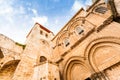 Entrance to the Church of the Holy Sepulchre. Jerusalem, Israel. Royalty Free Stock Photo