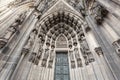 Entrance to Cologne Cathedral Dom. Cologne, North Rhine-Westphalia, Germany Royalty Free Stock Photo