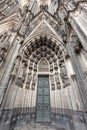 Entrance to Cologne Cathedral Dom. Cologne, North Rhine-Westphalia, Germany Royalty Free Stock Photo