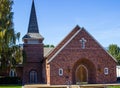 Brick Church With Cross And Steeple Royalty Free Stock Photo