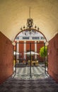 Entrance to Courtyard in Arequipa, Peru. Royalty Free Stock Photo